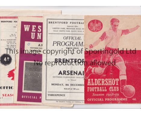 ARSENAL     Five programmes for away Southern Floodlight Challenge Cup ties, the forerunner to the Football League Cup in the
