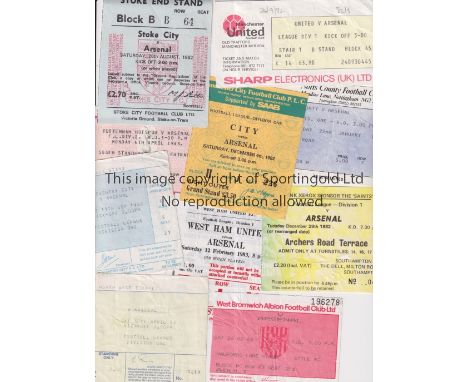 ARSENAL       Ten away tickets for season 1982/3 v Stoke, Watford, WBA, Coventry, Man. Utd., Man. CitySouthampton, Notts. Cou