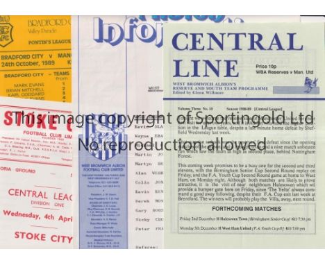 MANCHESTER UNITED   Thirteen programmes for the away Reserve matches v Bradford City 1984/85, 1987/88 and 1989/90,   Huddersf