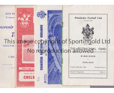 CHELSEA       Eleven programmes for away matches; Friendlies v Wimbledon 68/9, Hendon 62/3, writing on the cover, Romford 62/