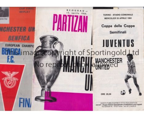 MANCHESTER UNITED    Nine programmes including home v Europe XI 2006/7 and 8 away v Juventus 83/4 ECWC S-F, slightly creased,