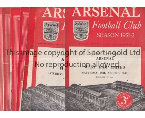 ARSENAL      Seven home programmes for Reserve team matches: 1951/2 v West Ham, Watford, Norwich 1952/3 v Millwall, Cardiff, 