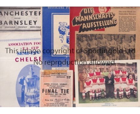 FOOTBALL MISCELLANY     Including 4 programmes: Nuremburg v Drumcondra 23/8/1961, Bury v Falkirk 1/10/1957, team changes, 196