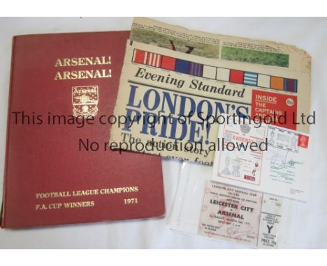 ARSENAL 1970/1 Small miscellany: Arsenal! Arsenal! Official story of the double, no dust jacket and slightly split on the spi