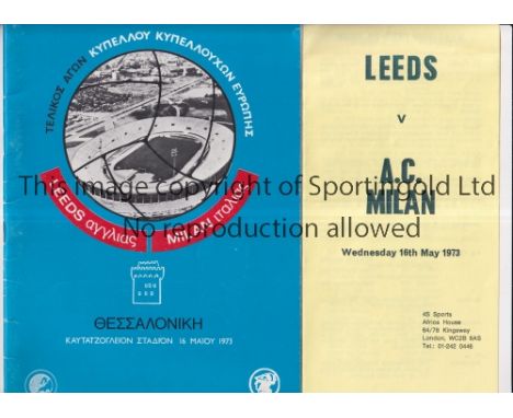 1973 ECWC FINAL IN ATHENS / LEEDS UNITED V A.C. MILAN       Original programme and a copy of the 4S Sports Travel itinerary w