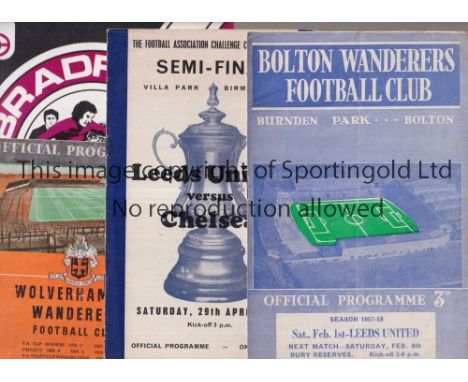 LEEDS UNITED       Thirty away programmes including includes Luton 29/1/59, Wolves 14/11/59, WHU 28/8/65, FA Cup Semi-Final v
