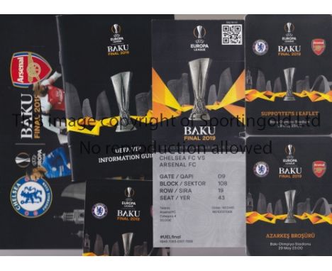 2019 EUROPA LEAGUE FINAL / ARSENAL V CHELSEA         Items relating to the match in Baku: ticket, 3 different pirate programm