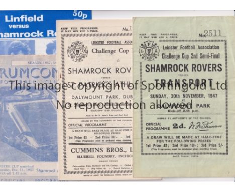 SHAMROCK ROVERS      Ten programmes for the matches, including v Shelbourne 14/4/1940 and 23/2/1941 and St. James's Gate 2/2/