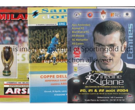 ARSENAL      Over 65 away programmes for overseas matches 1979 - 2008 including 12 pirate issues v Dynamo Kiev 1998/9, 15 pir