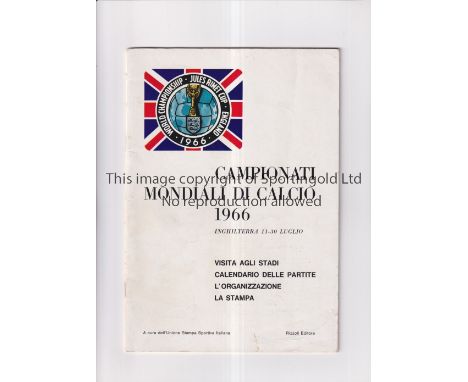 1966 WORLD CUP ENGLAND   Scarce 32-page tournament programme published by the Italian FA (FIGC) for the Italian Press, Player