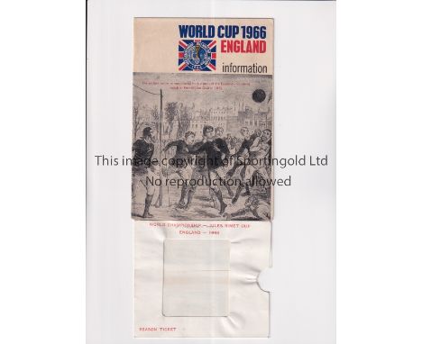 1966 WORLD CUP / SUNDERLAND       Information booklet for the Jules Rimet 1966 World Cup and Season Ticket wallet for matches