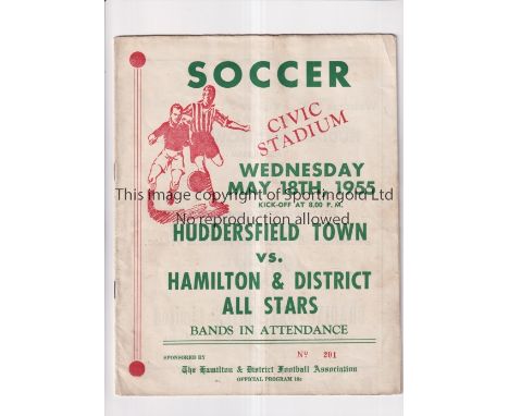 HUDDERSFIELD TOWN IN CANADA 1955     Programme for the Friendly v Hamilton &amp; District All Stars 18/5/1955. slightly creas