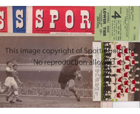 ARSENAL MISCELLANY         A colourized 5" X 4" team group for 1949-50 issued by Sport Magazine, B/W 9.5 X 7.7" action Press 