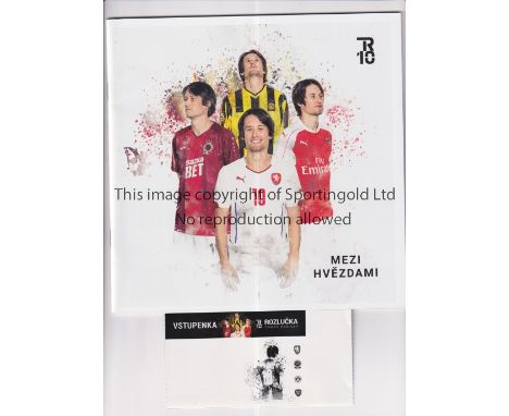 THOMAS ROSICKY / ARSENAL     Programme and ticket for the Testimonial played at Sparta Prague FC. The programme also covers h