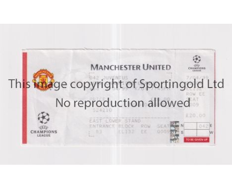 MANCHESTER UNITED       Unused ticket for the home Champions League Semi-Final v Juventus 7/4/1999, from the Treble season 19