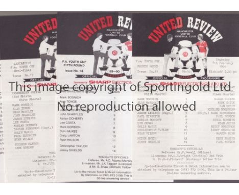 MANCHESTER UNITED      One hundred and thirty six home programmes for the Central League matches, including 18 X for the seas