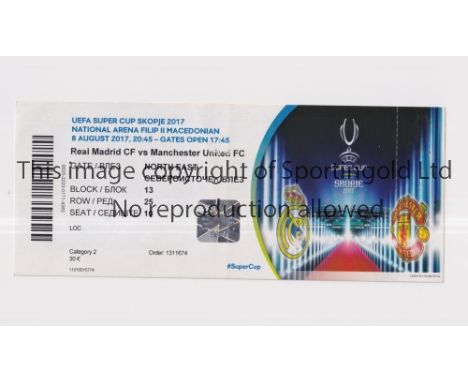 2017 UEFA SUPERCUP FINAL / MANCHESTER UNITED V REAL MADRID     Ticket for the match played in Skopje 8/8/2017, very slightly 