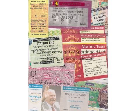 MANCHESTER UNITED      Thirteen ticktes:  Charity Shield 1983, 1990, 1997 complete ticket, 4 x 1998/9 home Treble Season tick