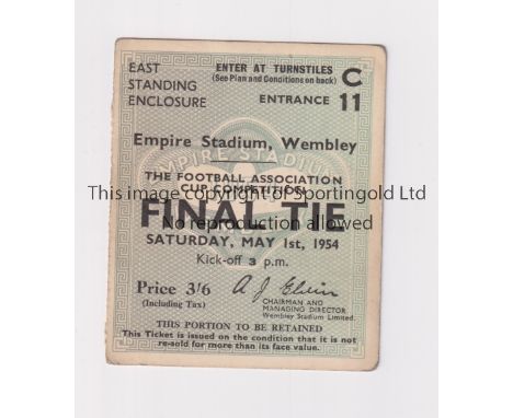 1954 FA CUP FINAL   Ticket for WBA v Preston North End.    Generally good