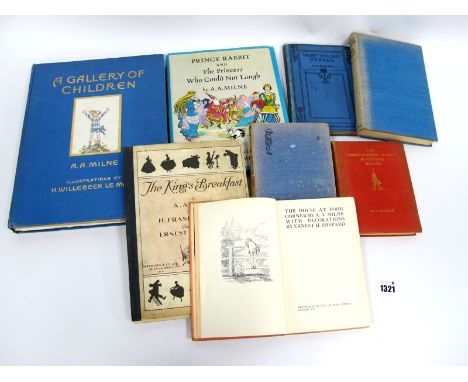 Milne [A.A.]: The House at Pooh Corner, first edition, pink cloth boards; Seven Other Books by the same Author, 'Winnie the P