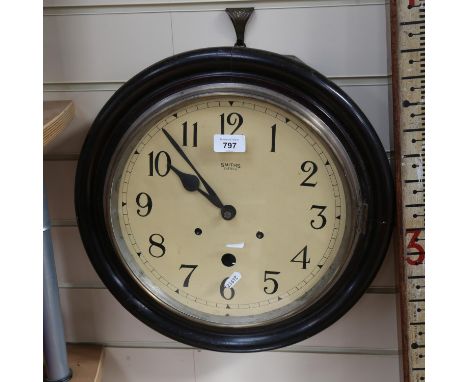 A Vintage Smiths of Enfield dial wall clock, dial diameter 29cm 