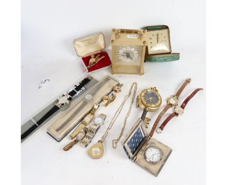 A lady's Olma wristwatch, gent's Rotary and Sekonda wristwatches, a travel watch etc 