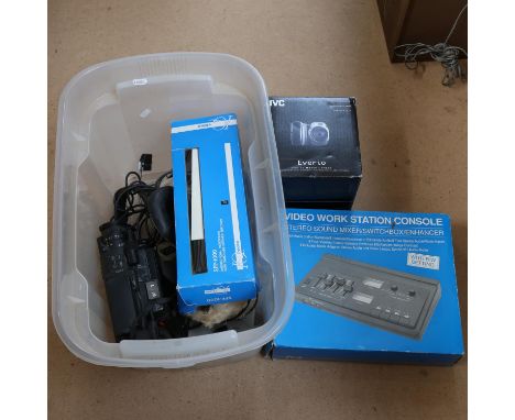 JVC Everio Digital Media camera, Video Workstation console, camera equipment etc (boxful) 