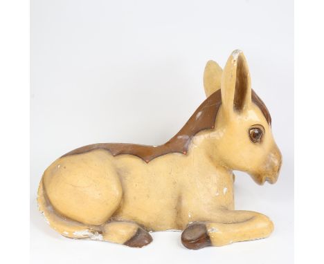 A Vintage painted plaster carnival/circus model pony, length 63cm 