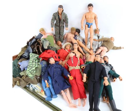 ACTION MAN - collection of Vintage dolls, clothes, accessories etc (2 boxes) 