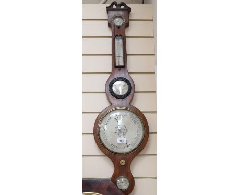 Aneroid barometer with thermometer, height 96cm 