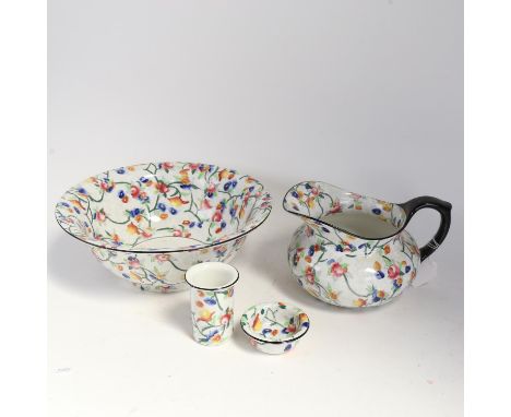 A Maling wash set, including jug and basin (4) 