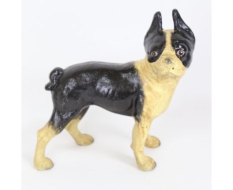 An early 20th century painted cast-iron figural model Boston Terrier, by Hubley, dated 916, height 24cm 