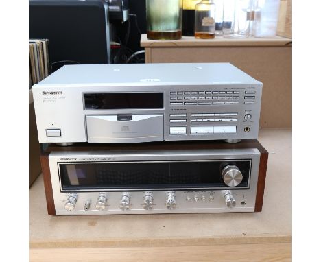 PIONEER - a Vintage stacking hi-fi system, comprising stereo receiver XS-434, and compact disc player PD-7700 (2) 