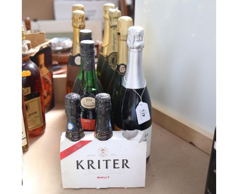 A group of Champagne, Cognac, and sparkling wine 