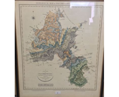 John Cary. Geological Map of Oxfordshire, by W. Smith, Mineral Surveyor coloured engraving for J. Cary c.1820, 60.5 x 53cm (s