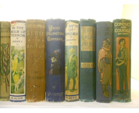 HENTY (G A), A large collection of novels, most early 20th century, publishers include Blackie & Son, some with inscriptions,
