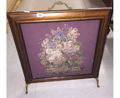 MAHOGANY FRAMED TAPESTRY FIRE SCREEN