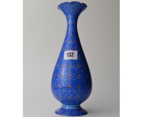 10½" 19TH CENTURY PERSIAN ISFAHAN ENAMEL BALUSTER VASE