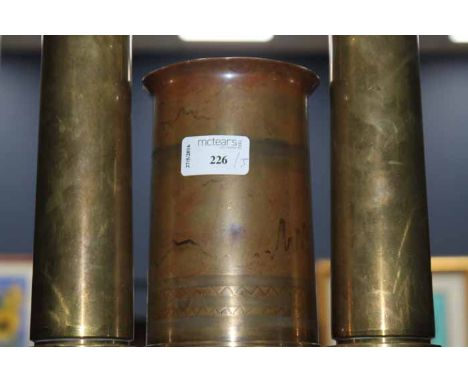 THREE TRENCH ART VASES 
