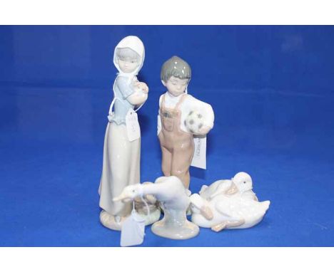 COLLECTION OF LLADRO AND NAO FIGURES
including three Nao examples; together with a Lladro figure modelled as a goose (4)