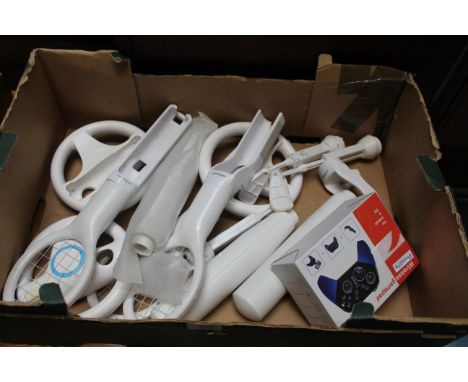 A box of Nintendo Wii console controller accessories