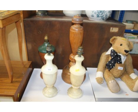 Four various table lamp bases