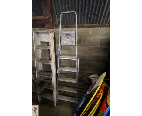 A aluminium folding step ladder