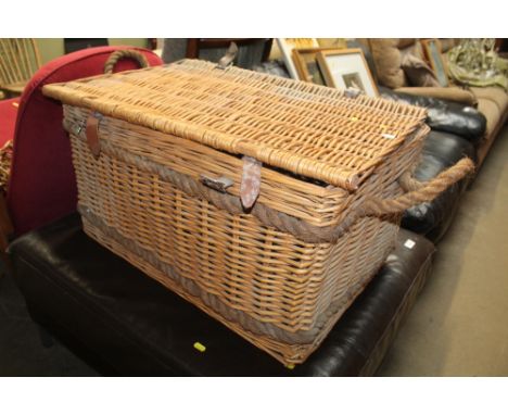A large wicker hamper