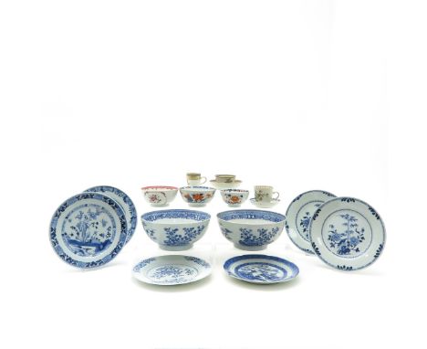 Including bowls, plates, cups and saucers, largest bowl is 23 cm. in diameter, in diverse conditions.