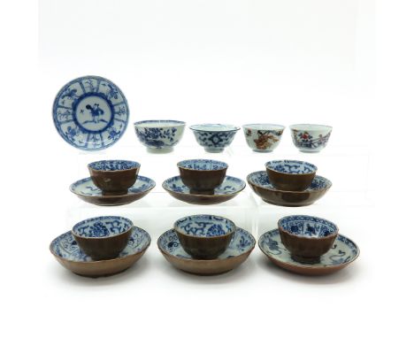 Including 18th Century and Cappuccino decor, saucers are 12 cm. in diameter, in diverse conditions.