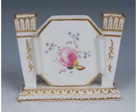 A Grainger's Worcester Named View  letter rack,  painted with the Second Reach of Ulswater, within raised fruiting vine and s