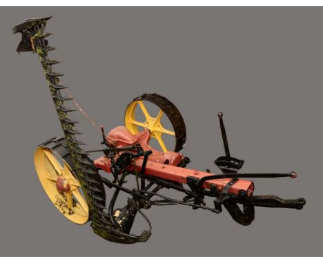 A Bamfords Uttoxeter Royal Tractor mower, in red and yellow livery,  1931 - 1945