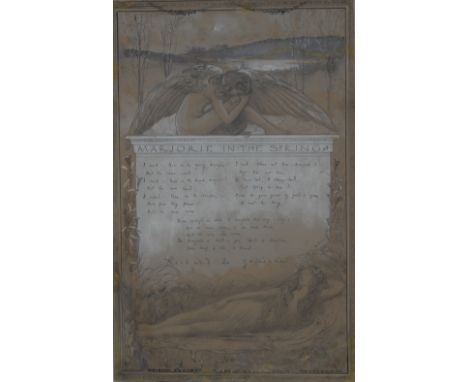 George Wharton Edwards (American, 1869-1950)Poetic Allegory, Marjorie In The Spring, the inscribed architectural entablature 