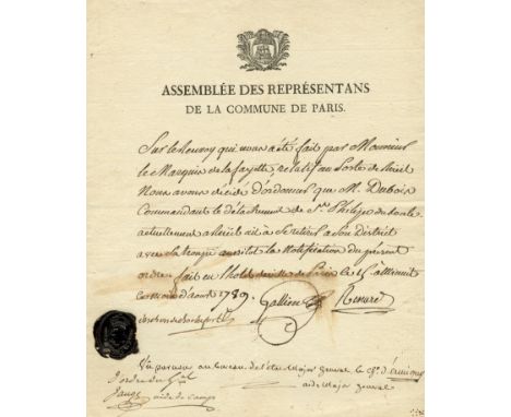 JAUGE THEODORE: (1747-1794) French Banker. First Aide-de-camp to Lafayette of the French National Guard since 1789. Jauge was